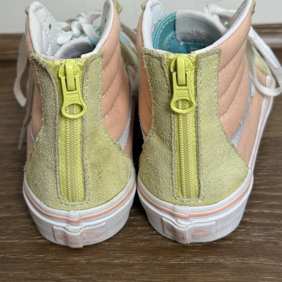 Vans Sk8 Hi-Top Kids Colorblock Sneakers, Suede, Zip Up, Size 2, Summer, Casul - Picture 5 of 9